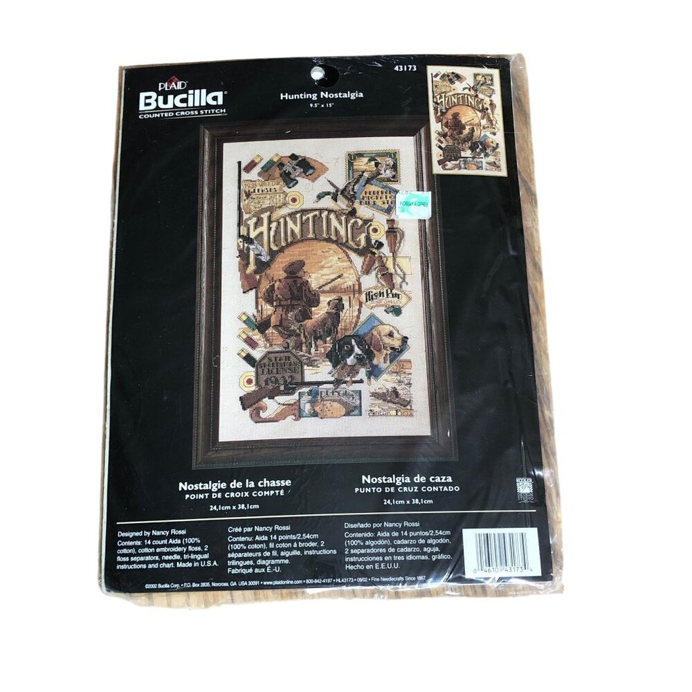 Bucilla Counted Cross Stitch Kit Hunting Nostalgia 9.5x15 43173 Nancy Rossi New